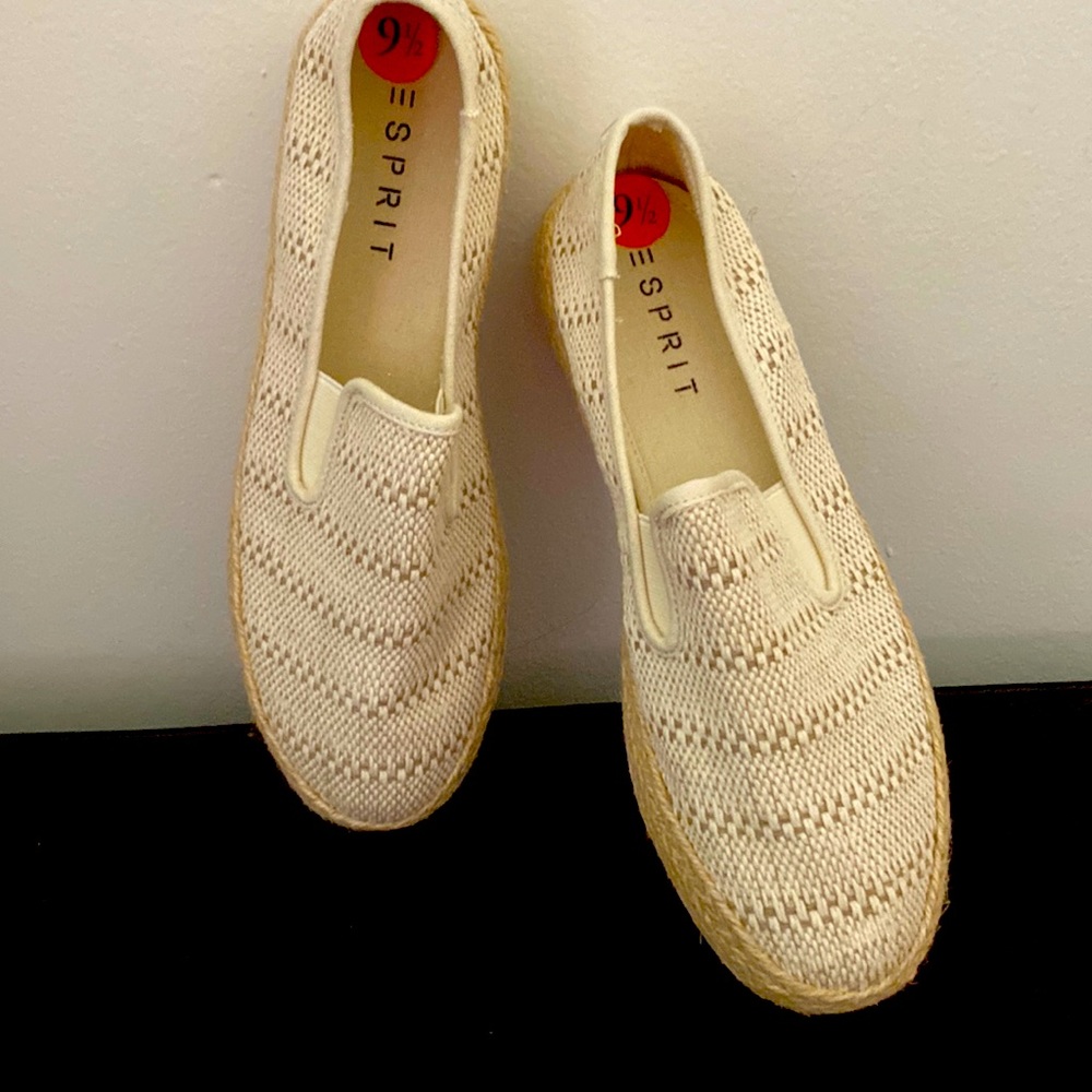 Esprit beige canvas design summer loafer.  Excellent condition.  Never worn.